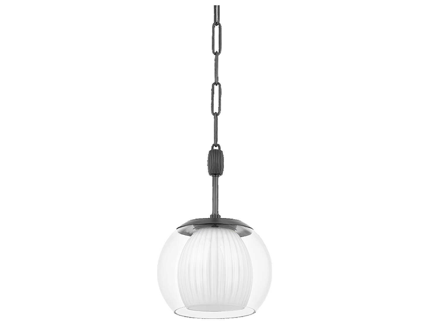 Hudson Valley Clementon 1-Light Distressed Bronze Black Mini Pendant