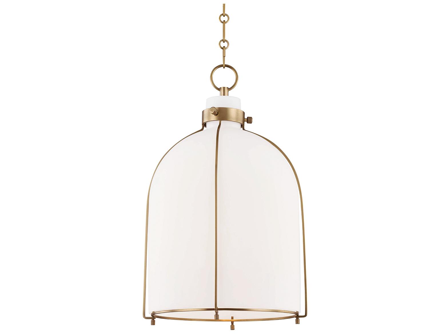Hudson Valley Eldridge 1-Light Aged Brass Bell Pendant