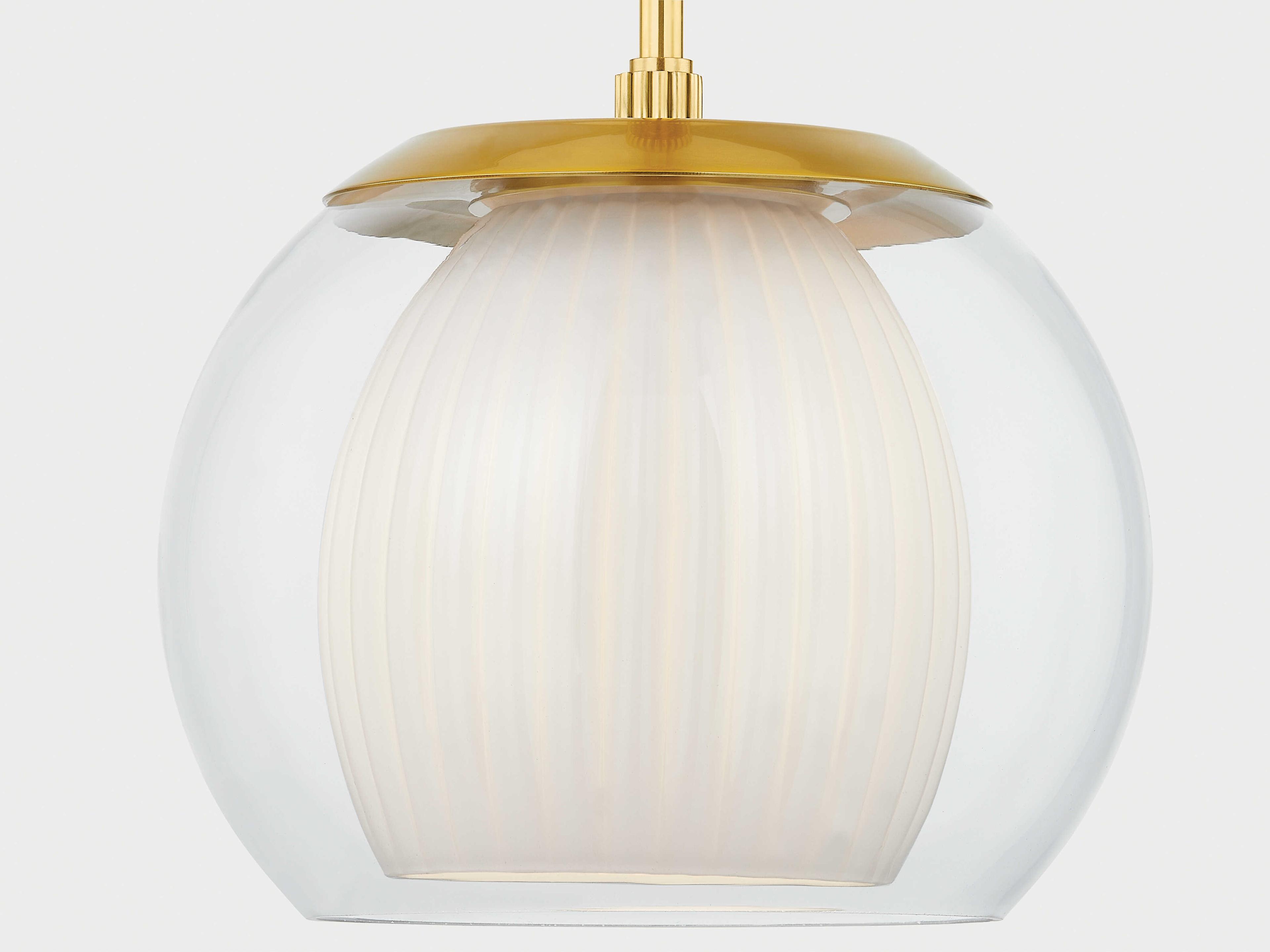 Hudson Valley Clementon 1-Light Aged Brass Pendant