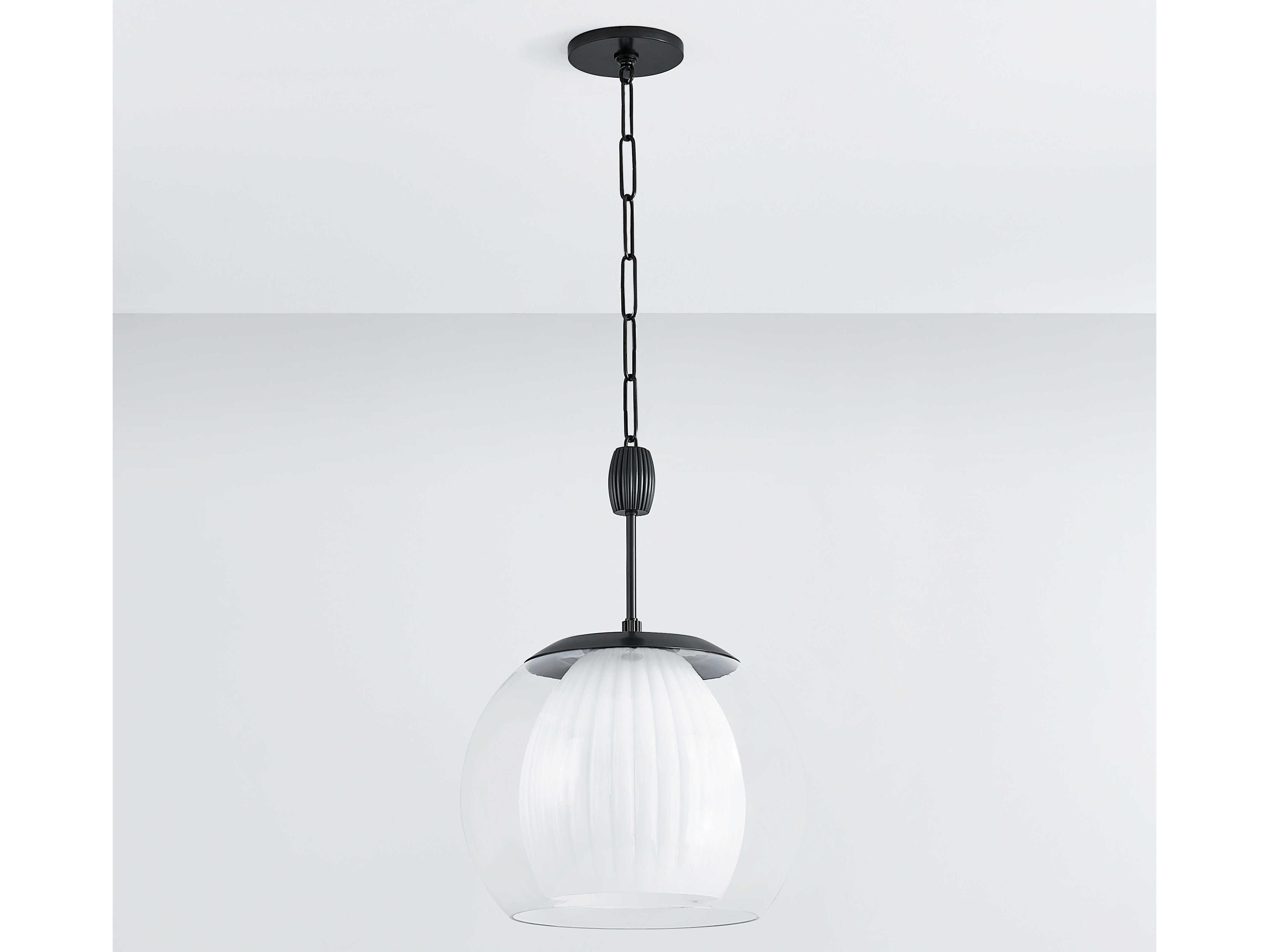 Hudson Valley Clementon 1-Light Distressed Bronze Black Dome Pendant