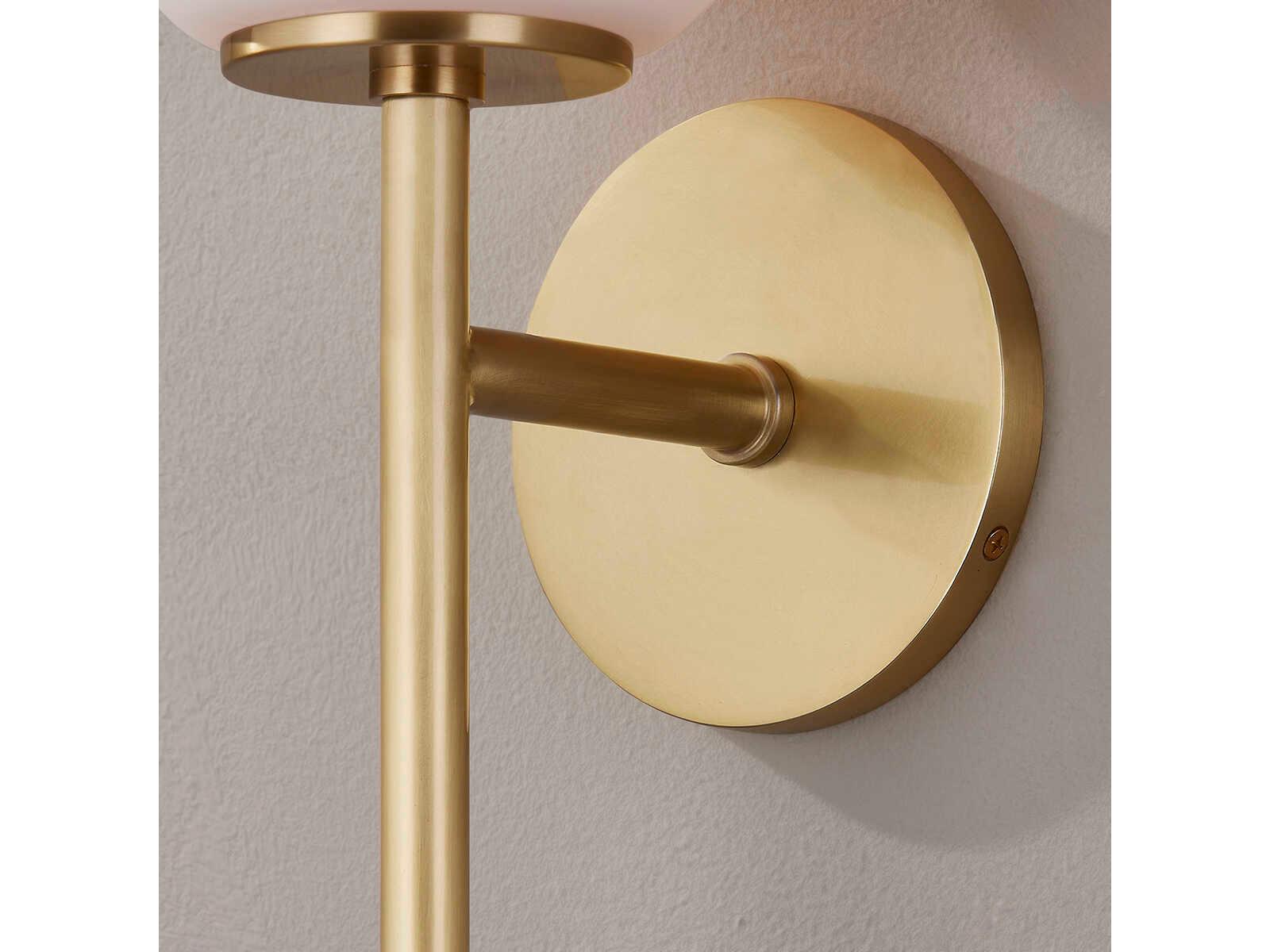 Hudson Valley Barrow 1-Light Aged Brass Glass LED Wall Sconce