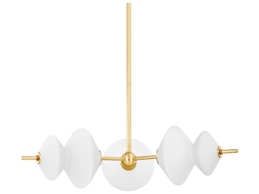 Hudson Valley Barrow 3-Light Aged Brass Glass LED Geometric Chandelier