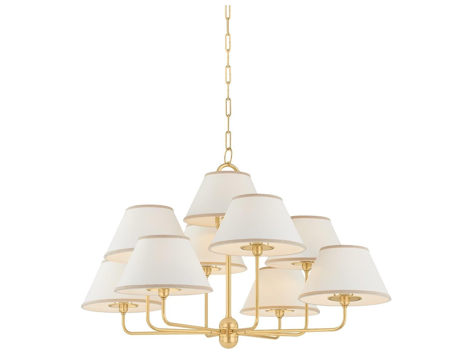 Hudson Valley Durland 9-Light Aged Brass Candelabra Chandelier