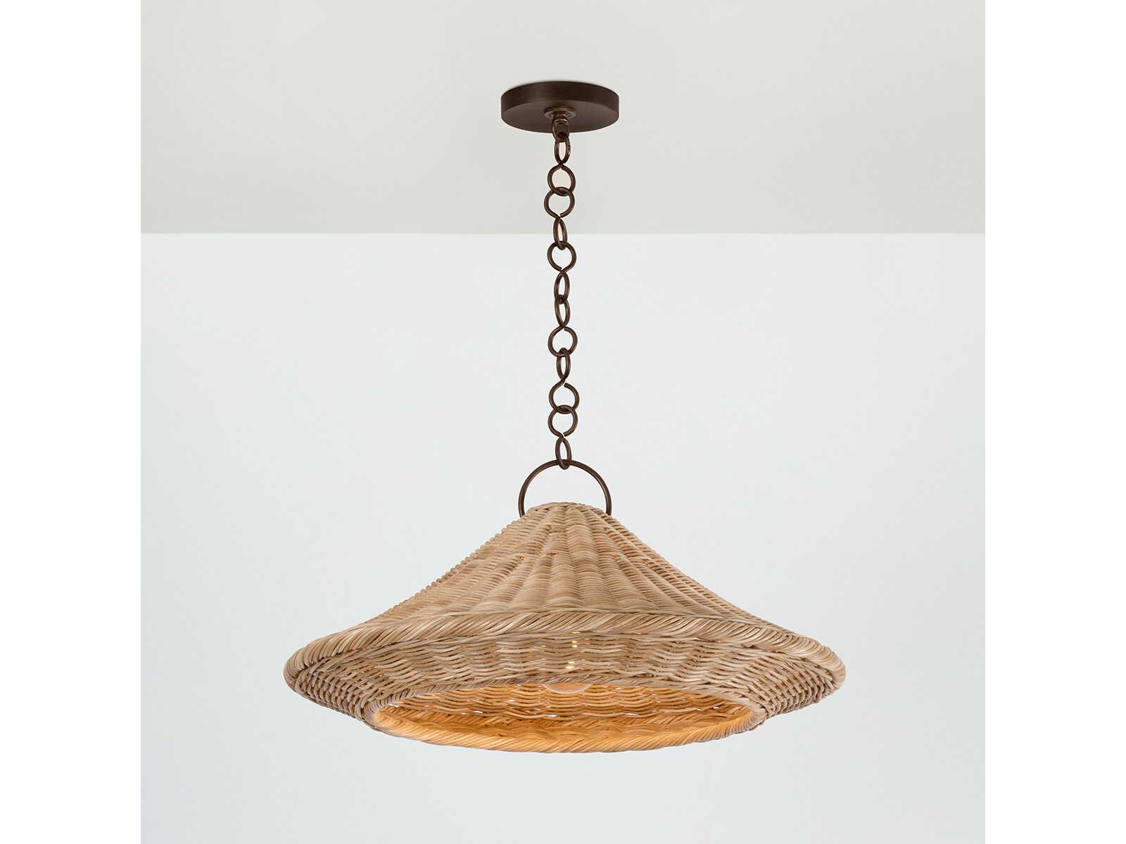 Hudson Valley Baychester 1-Light Bronze Leaf Brown Pendant