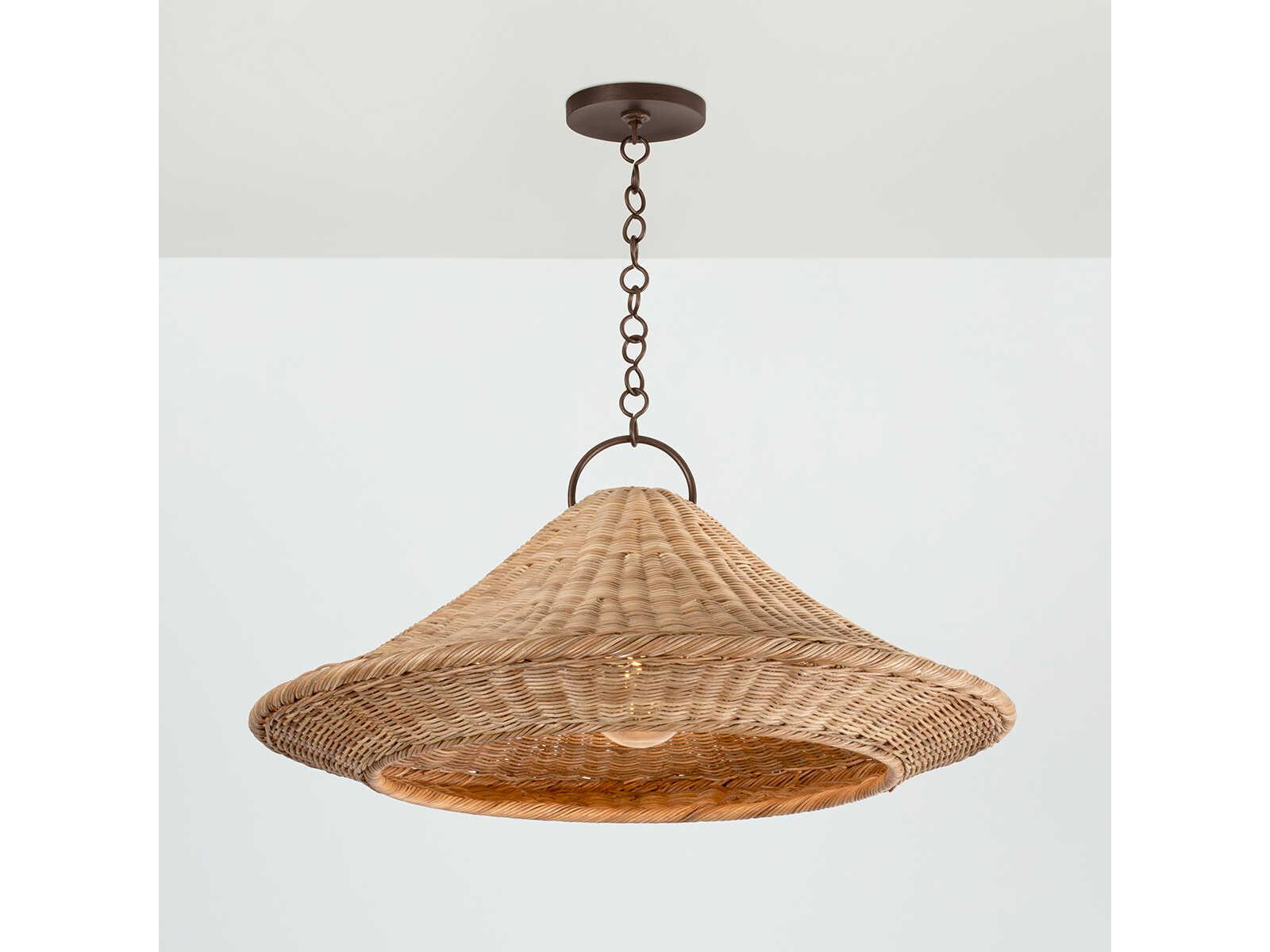 Hudson Valley Baychester 1-Light Bronze Leaf Brown Pendant