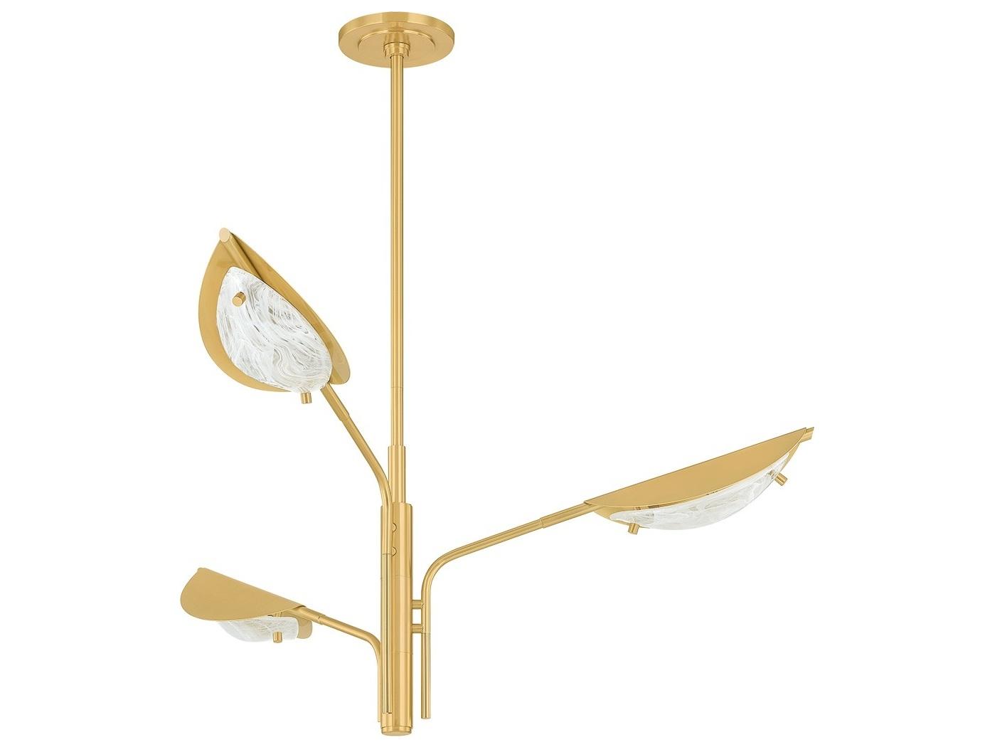 Hudson Valley Levin 3-Light Aged Brass Tiered Chandelier