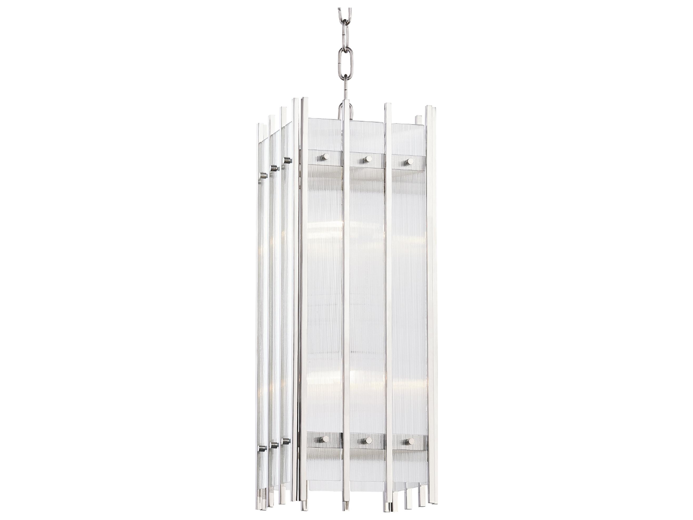 Hudson Valley Wooster 4-Light Polished Nickel Glass Geometric Mini Pendant