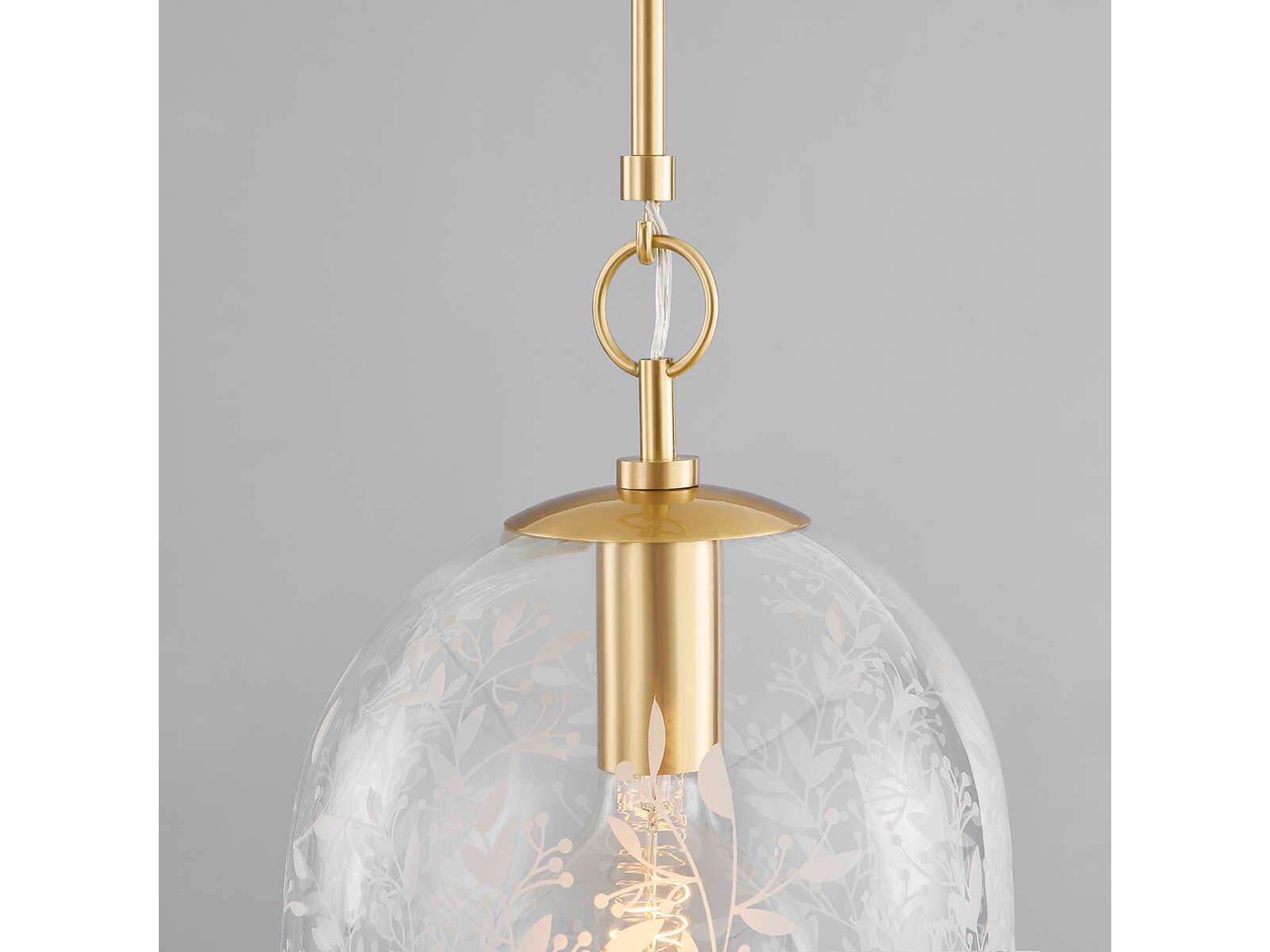 Hudson Valley Belleville 1-Light Aged Brass Glass Bell Mini Pendant