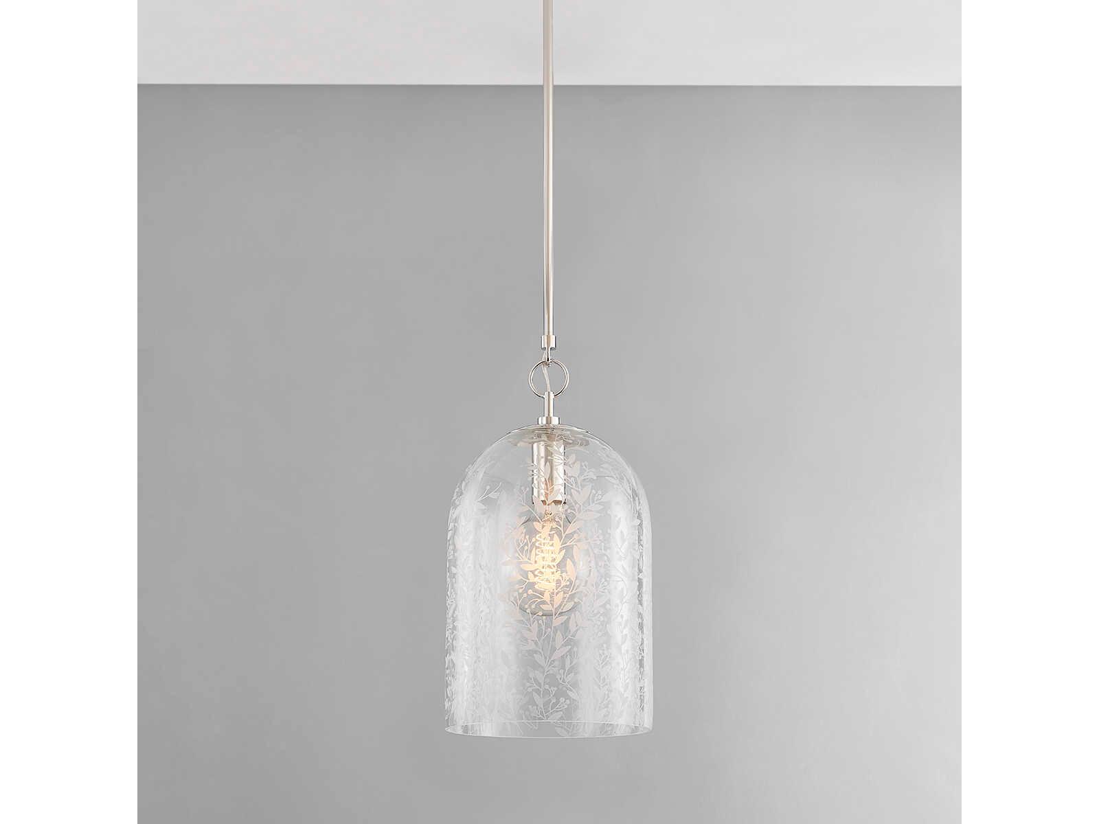 Hudson Valley Belleville 1-Light Polished Nickel Glass Bell Mini Pendant