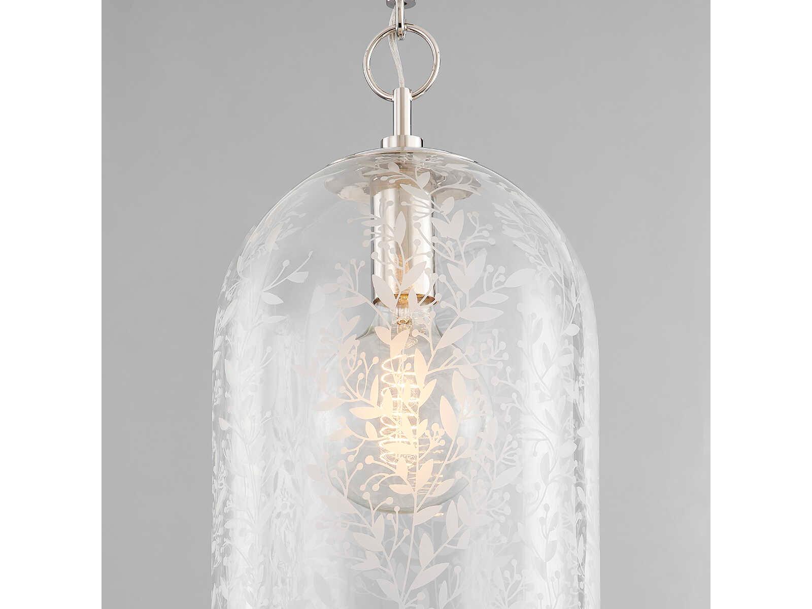 Hudson Valley Belleville 1-Light Polished Nickel Glass Bell Mini Pendant