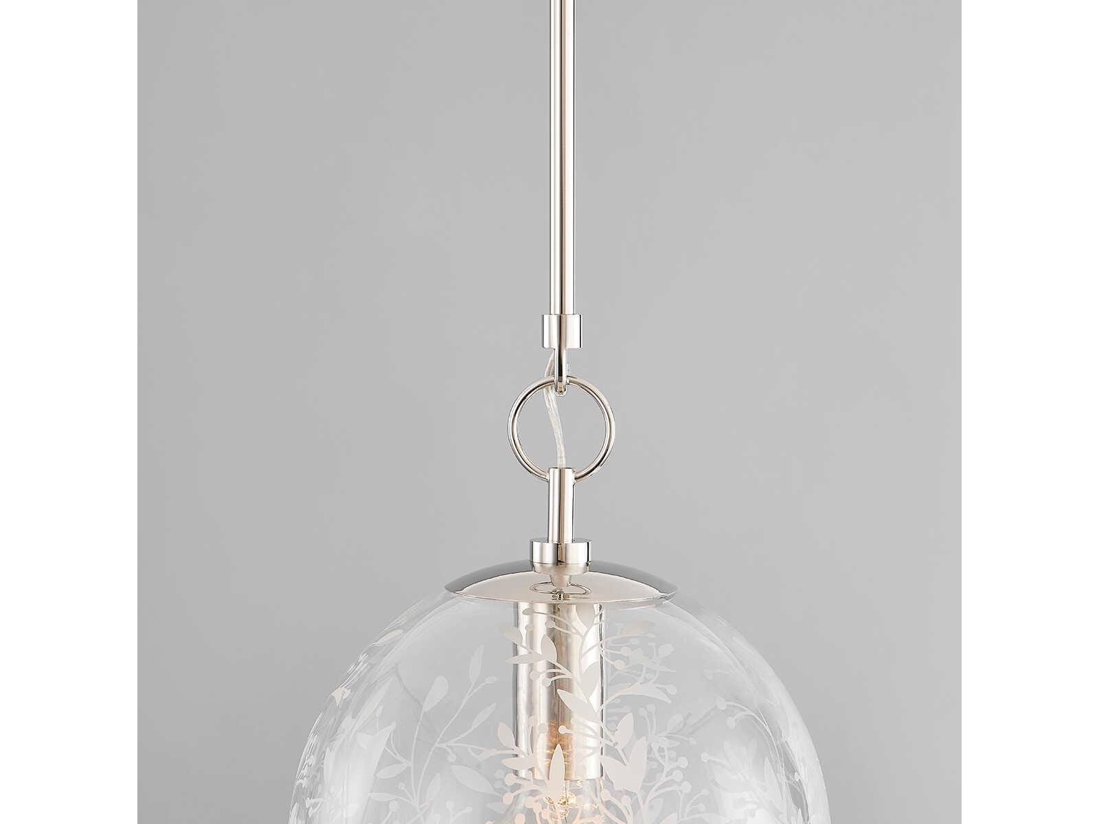 Hudson Valley Belleville 1-Light Polished Nickel Glass Bell Mini Pendant