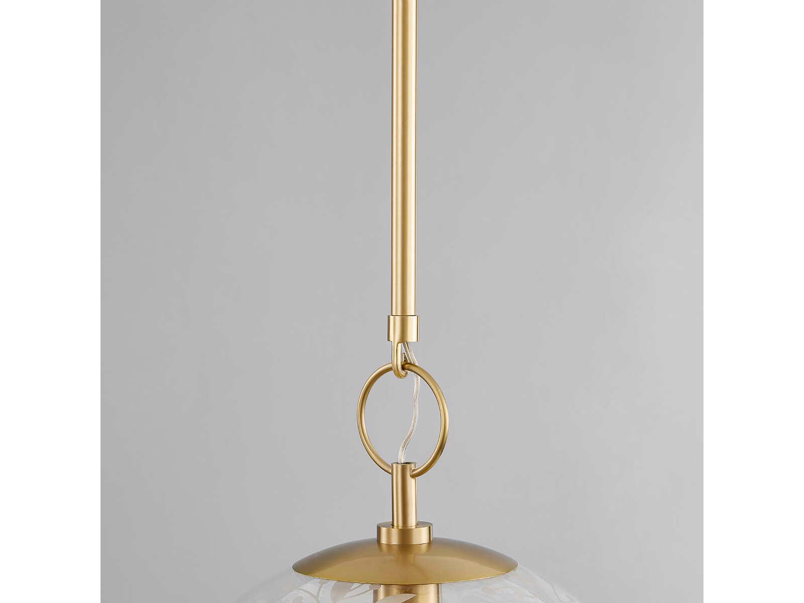 Hudson Valley Belleville 1-Light Aged Brass Glass Bell Pendant