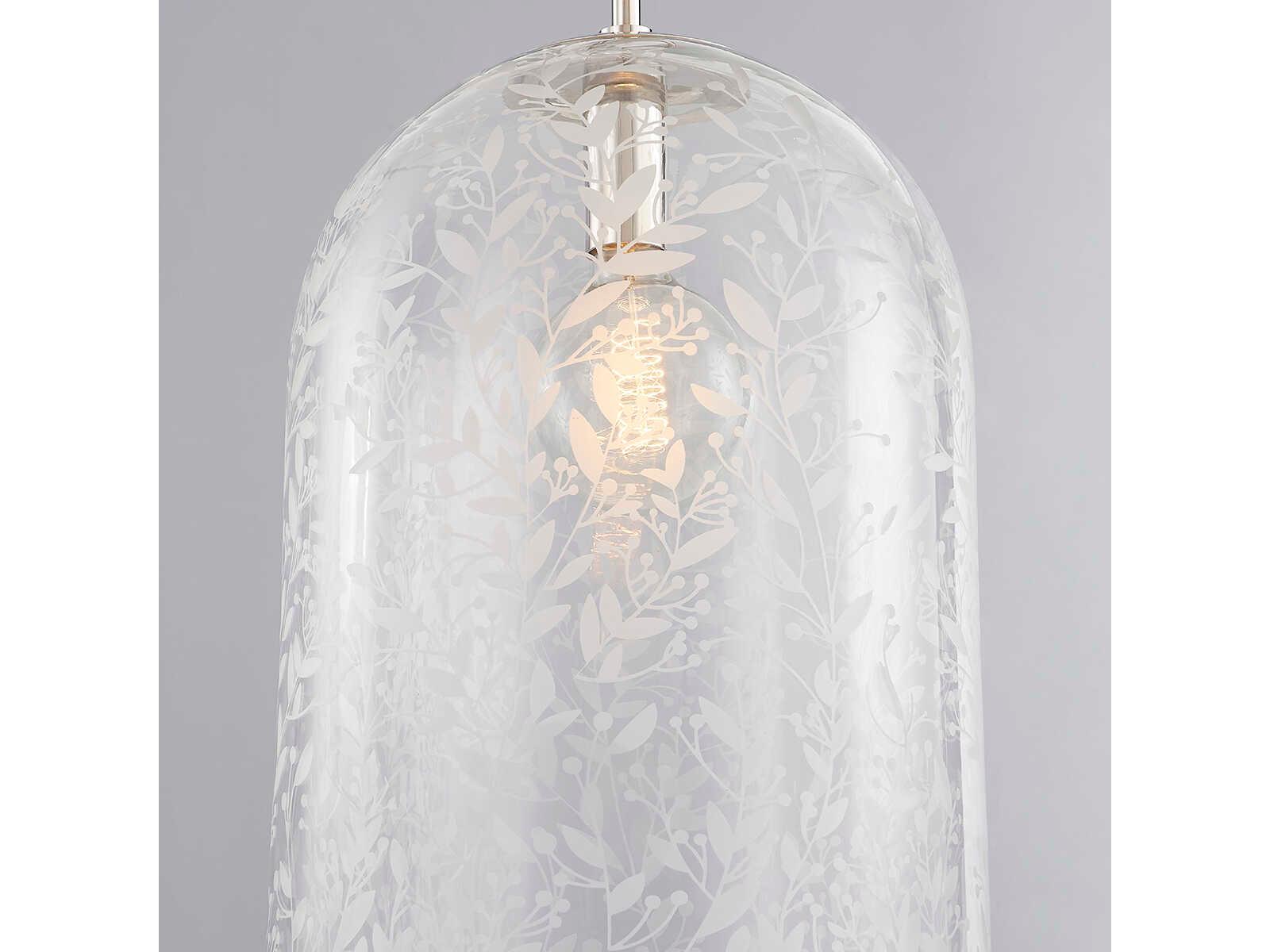 Hudson Valley Belleville 1-Light Polished Nickel Glass Bell Pendant