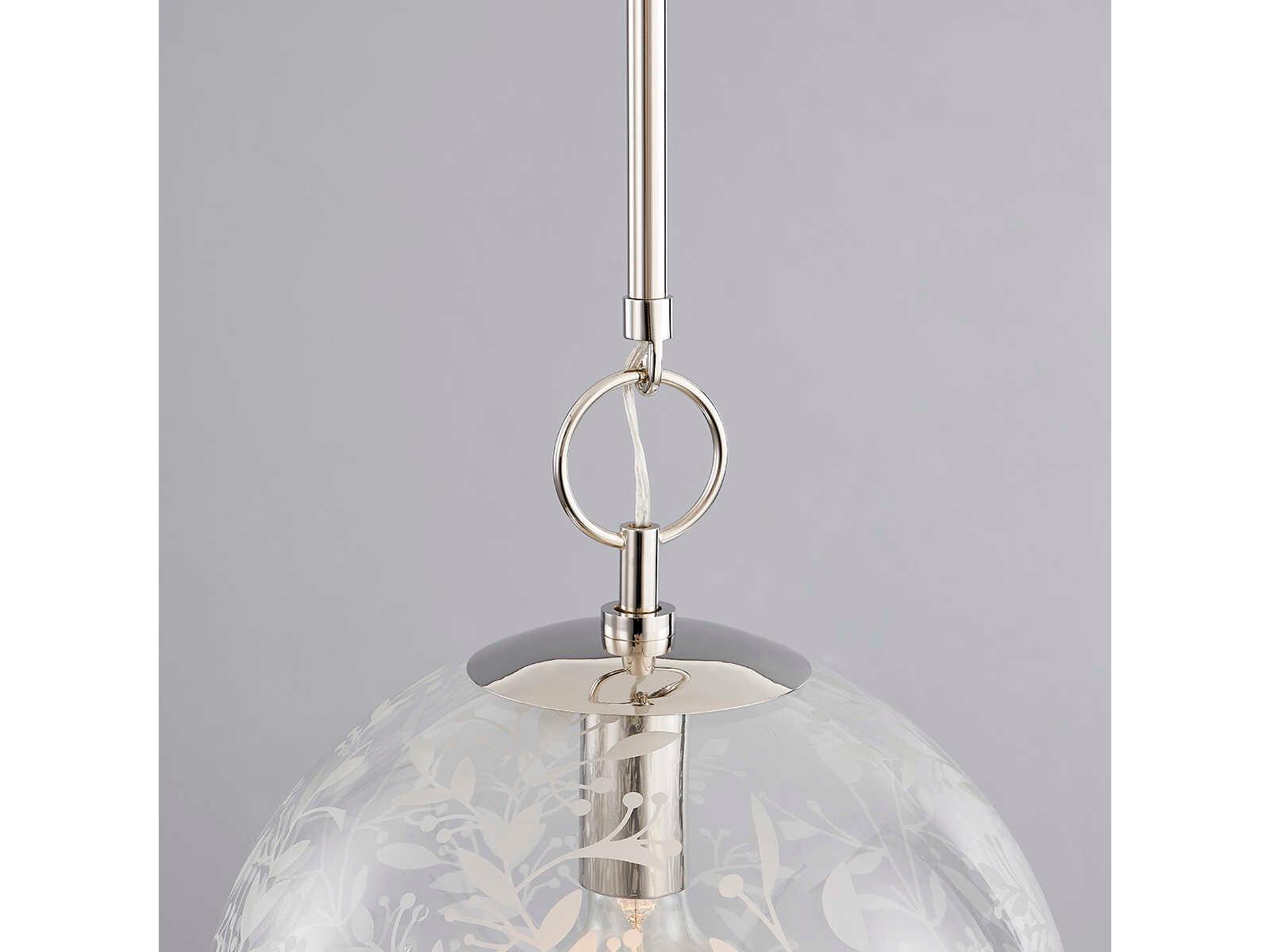 Hudson Valley Belleville 1-Light Polished Nickel Glass Bell Pendant