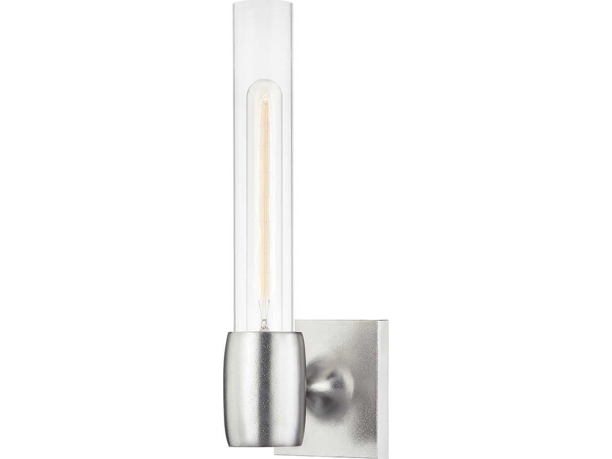 Hudson Valley Hogan 1-Light Burnished Nickel Glass Wall Sconce