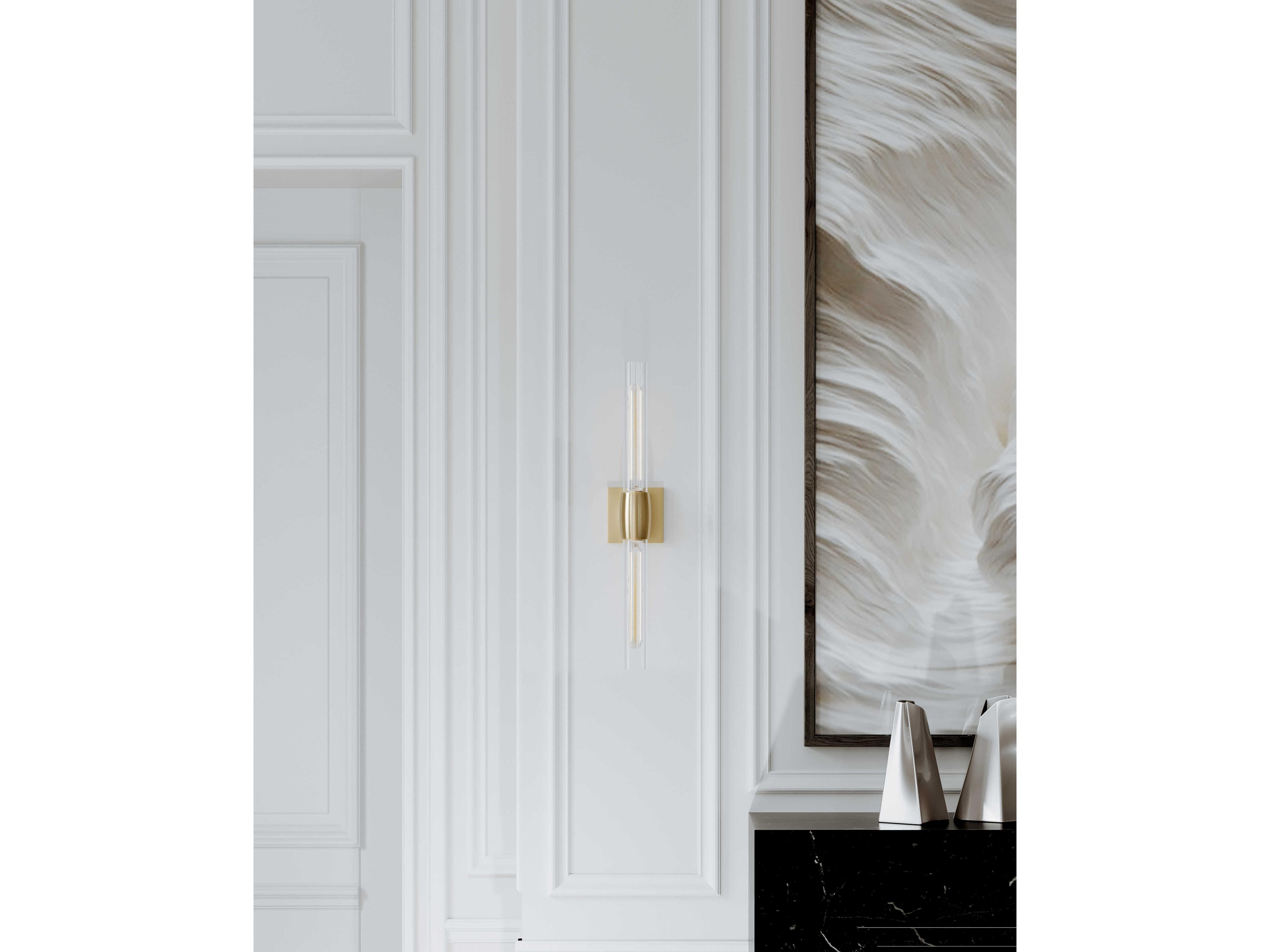 Hudson Valley Hogan 2-Light Aged Brass Glass Wall Sconce