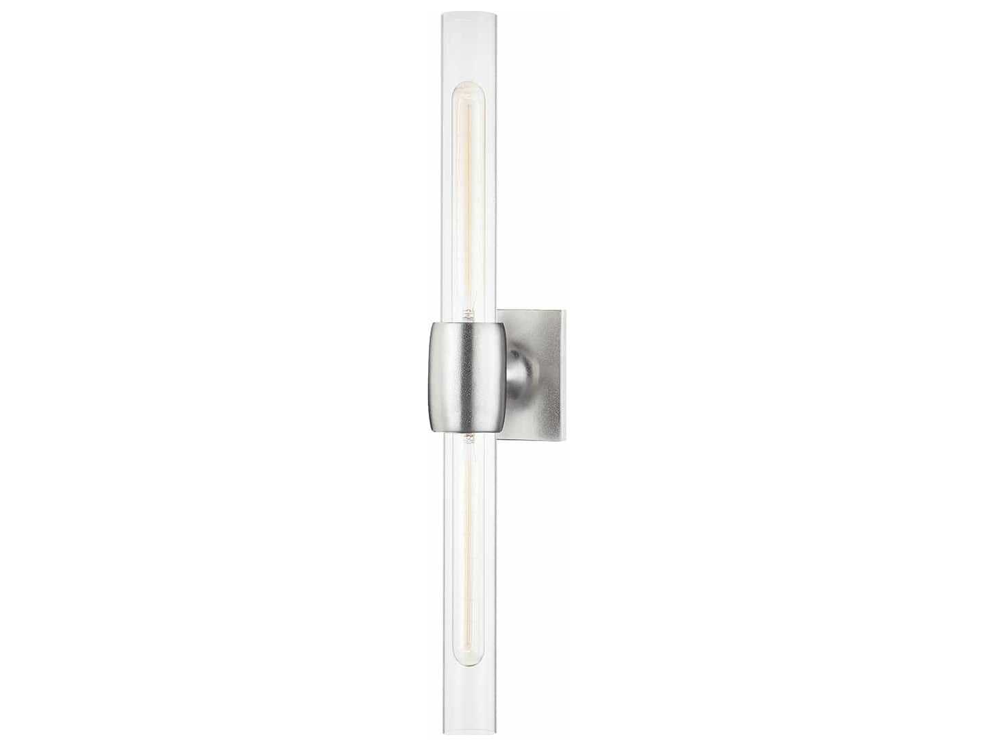 Hudson Valley Hogan 2-Light Burnished Nickel Glass Wall Sconce