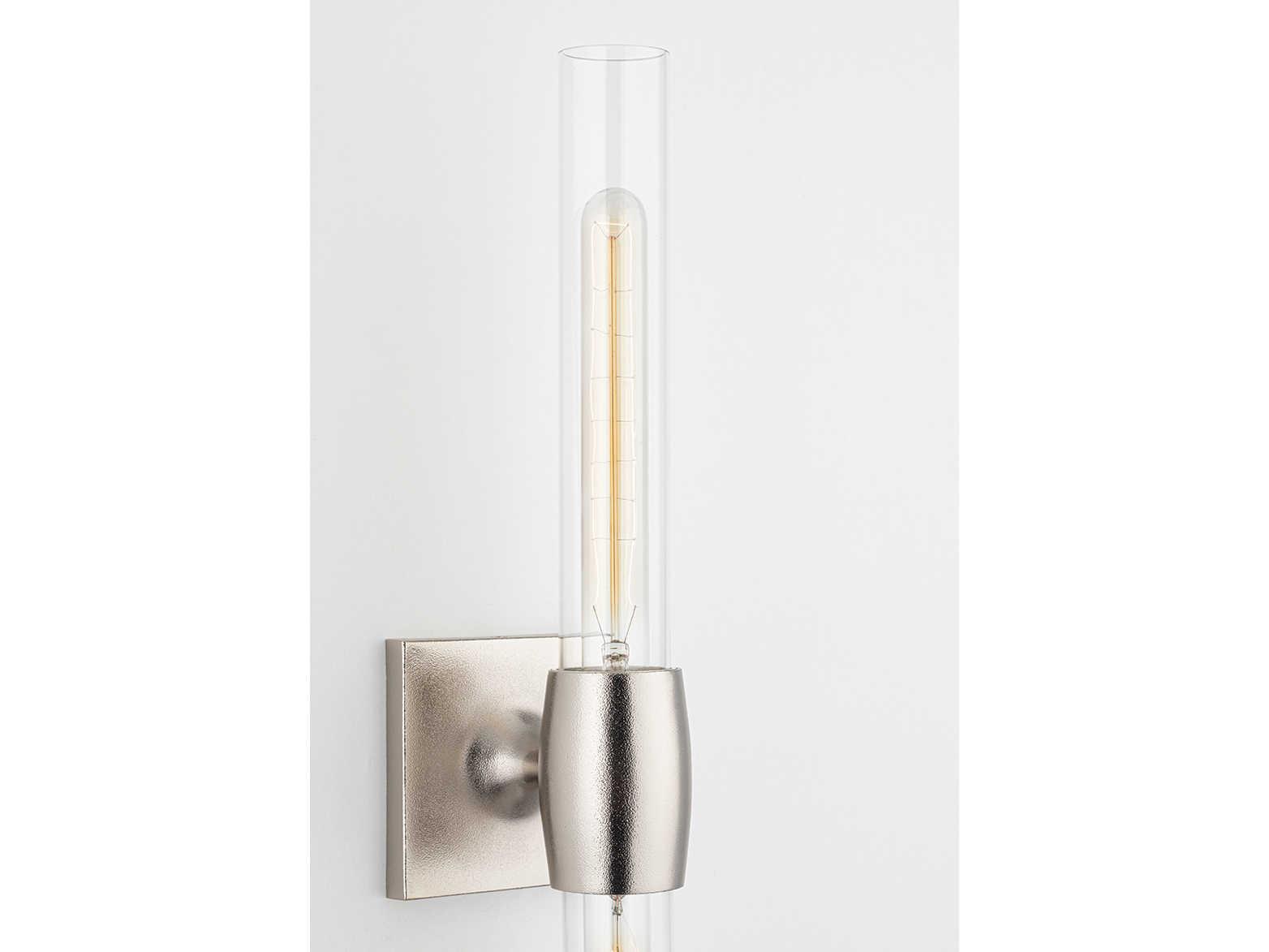Hudson Valley Hogan 2-Light Burnished Nickel Glass Wall Sconce
