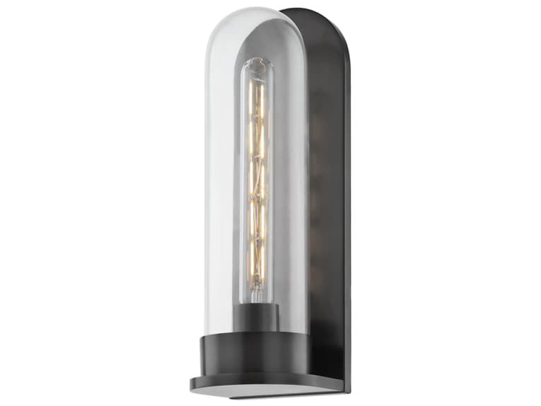 Hudson Valley Irwin 1-Light Distressed Bronze Glass Wall Sconce