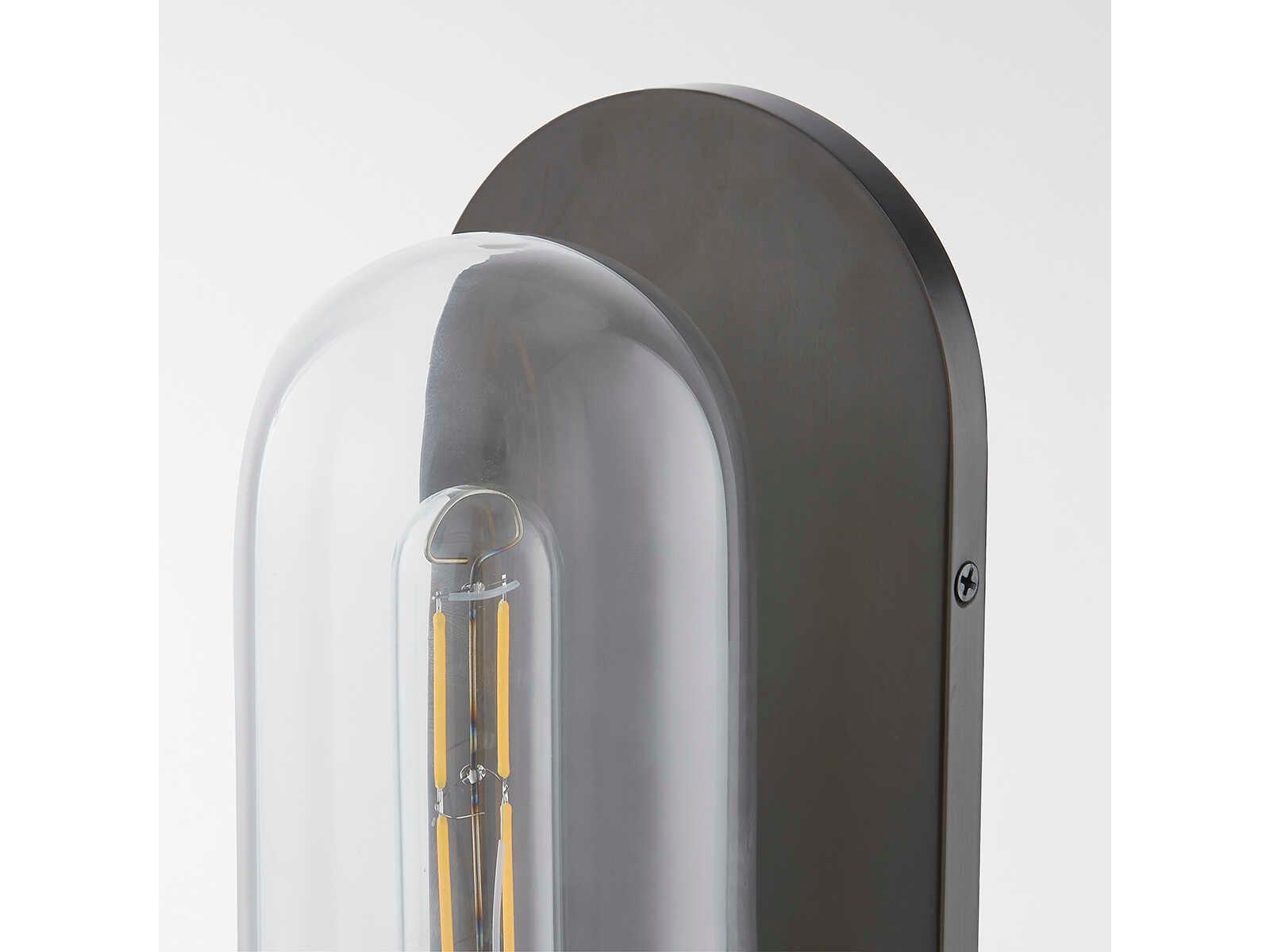 Hudson Valley Irwin 1-Light Distressed Bronze Glass Wall Sconce