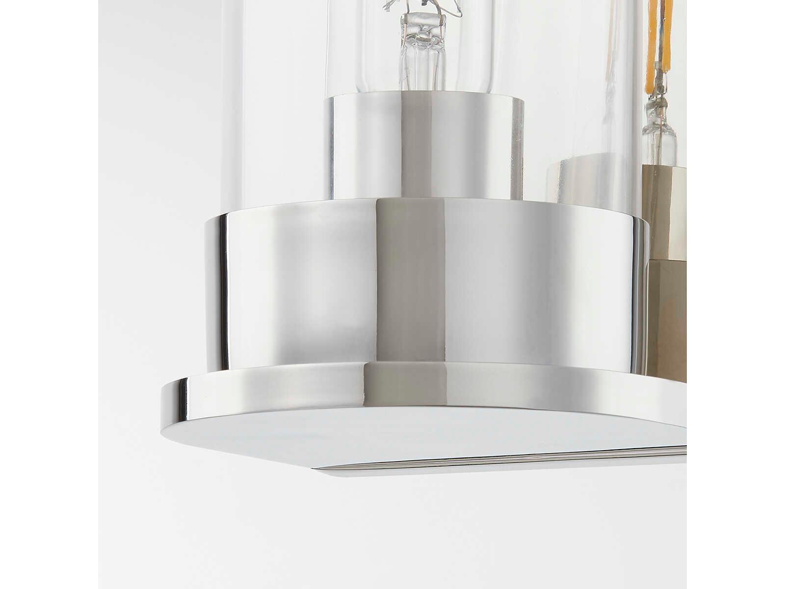 Hudson Valley Irwin 1-Light Polished Nickel Glass Wall Sconce