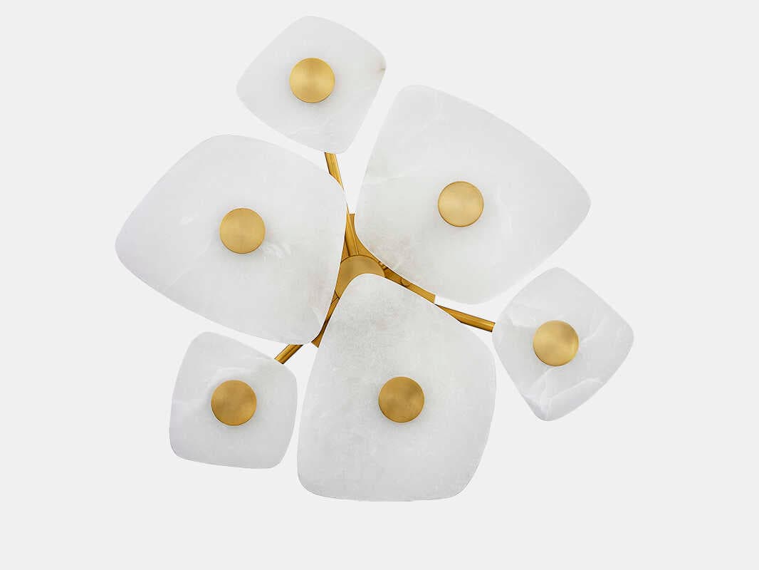 Hudson Valley Holmdel 6-Light Aged Brass Semi Flush Mount