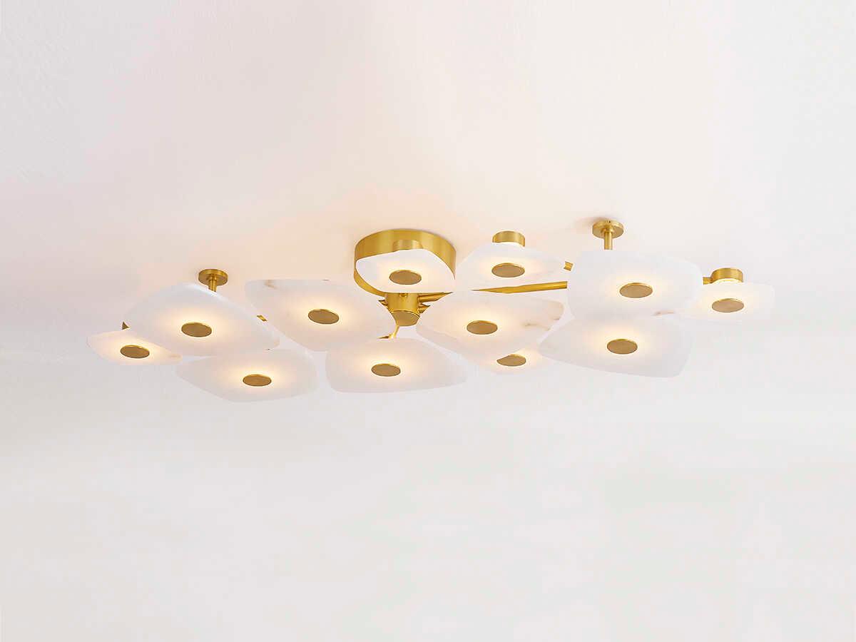 Hudson Valley Holmdel 12-Light Aged Brass Semi Flush Mount