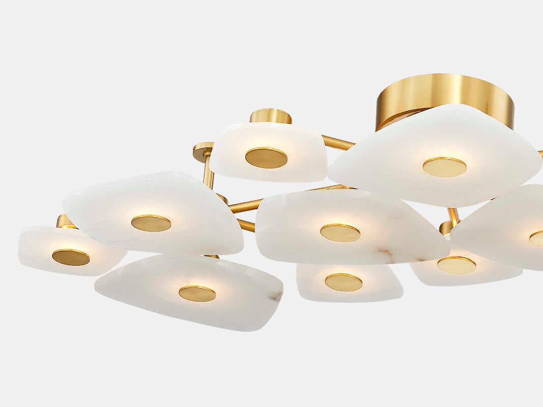 Hudson Valley Holmdel 12-Light Aged Brass Semi Flush Mount