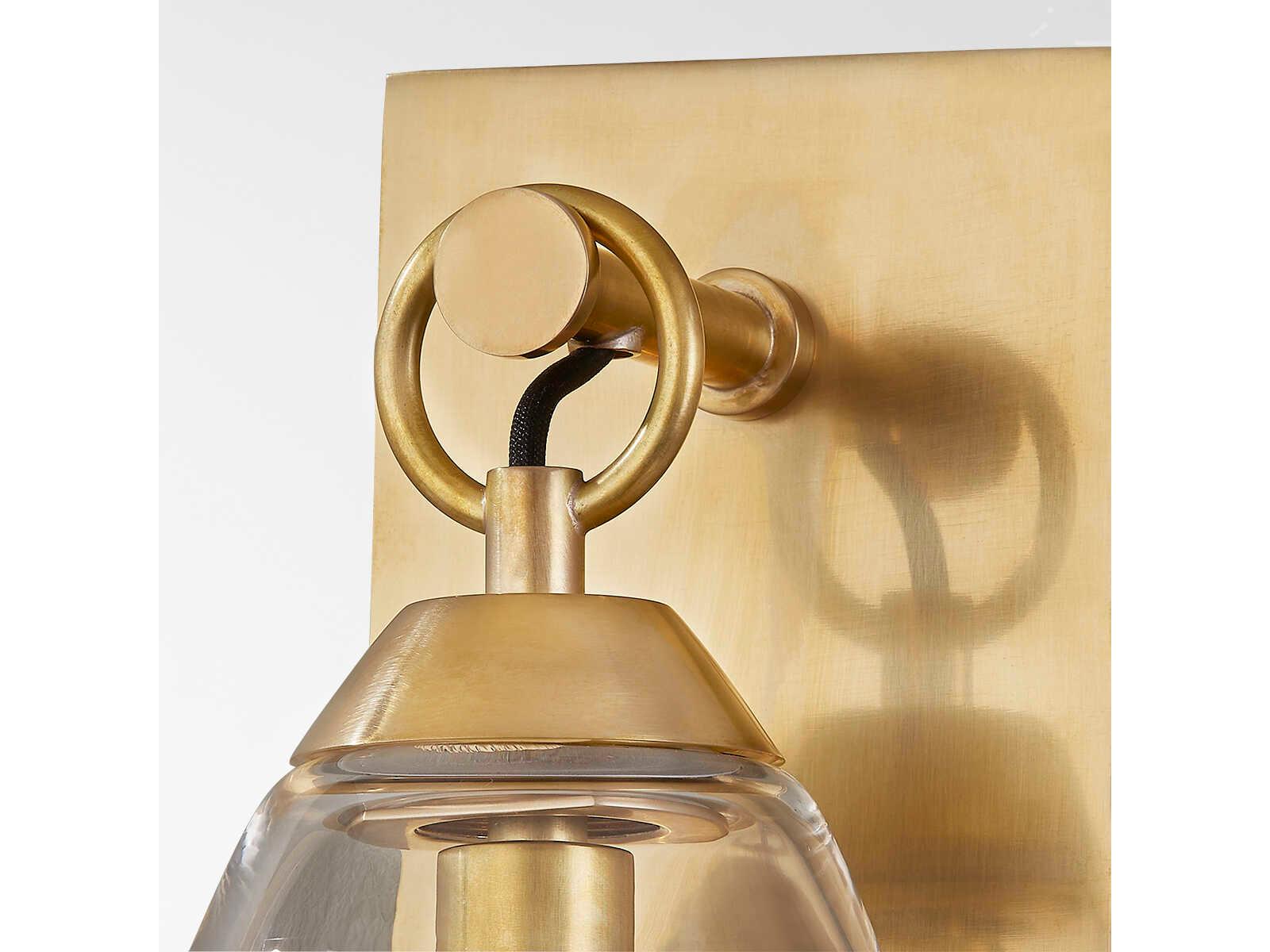 Hudson Valley Nantucket 1-Light Aged Brass Glass Wall Sconce