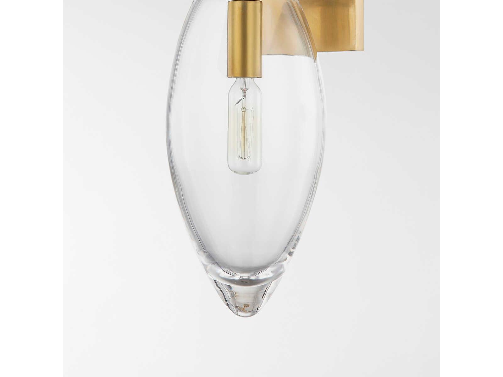 Hudson Valley Nantucket 1-Light Aged Brass Glass Wall Sconce