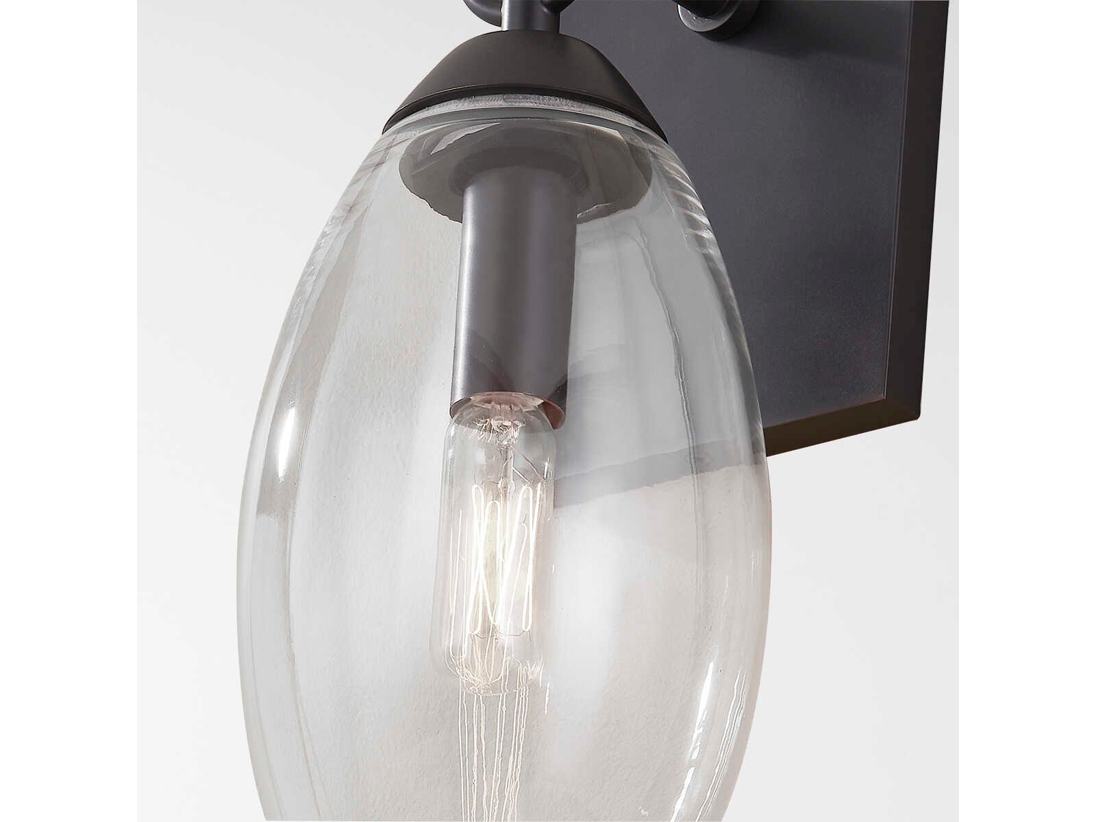 Hudson Valley Nantucket 1-Light Black Brass Glass Wall Sconce