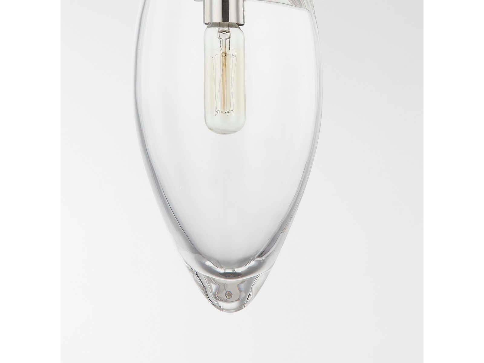 Hudson Valley Nantucket 1-Light Polished Nickel Glass Wall Sconce