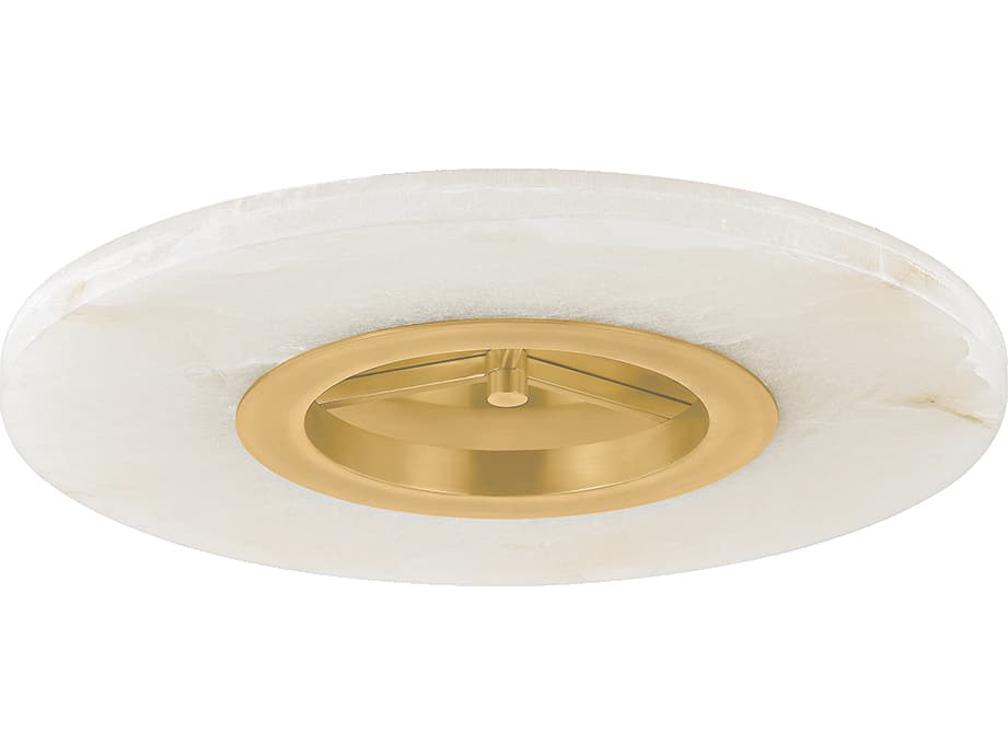 Hudson Valley Alto 1-Light Aged Brass Round Flush Mount