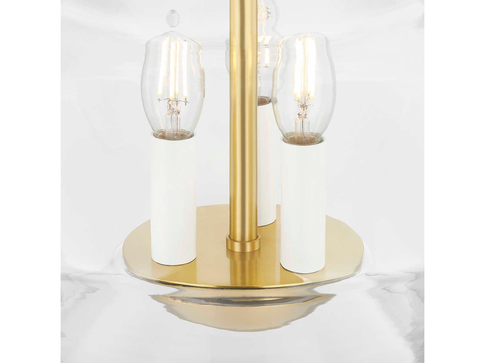 Hudson Valley Edmonton 3-Light Aged Brass Glass Pendant