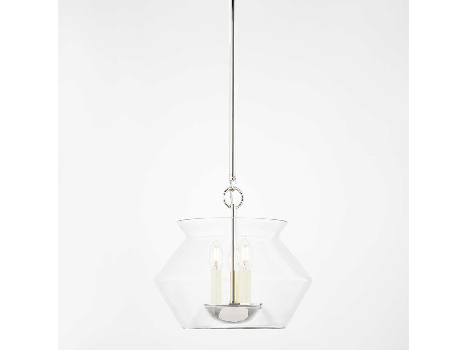 Hudson Valley Edmonton 3-Light Polished Nickel Glass Pendant