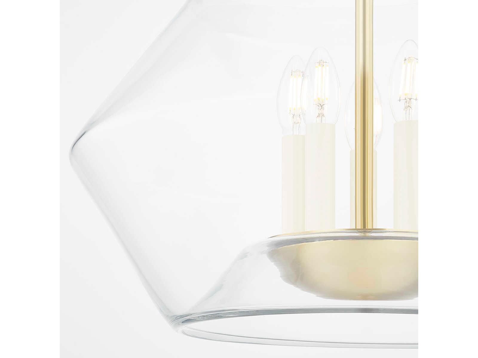 Hudson Valley Edmonton 5-Light Aged Brass Glass Pendant