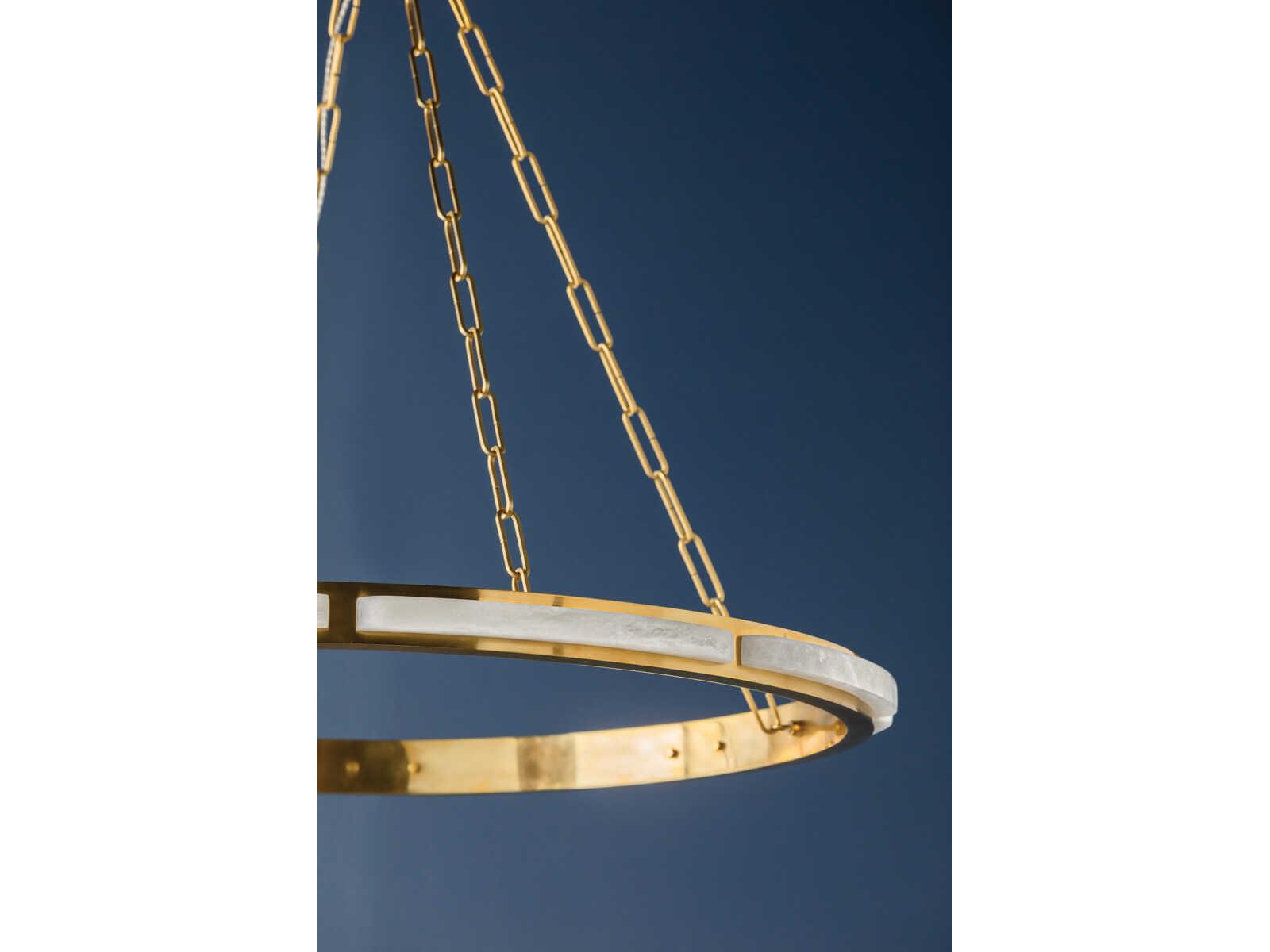 Hudson Valley Wingate 1-Light Aged Brass Round Pendant