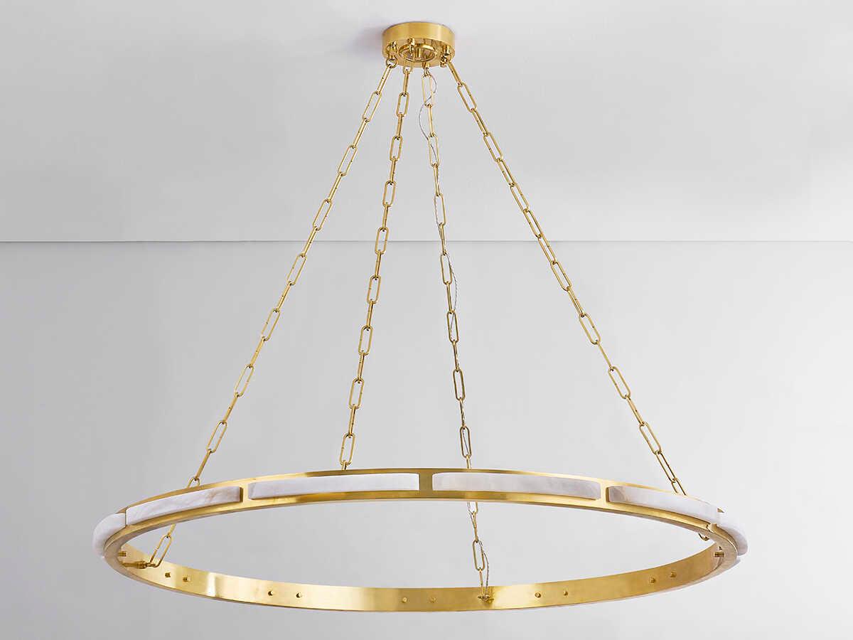 Hudson Valley Wingate 1-Light Aged Brass Round Pendant