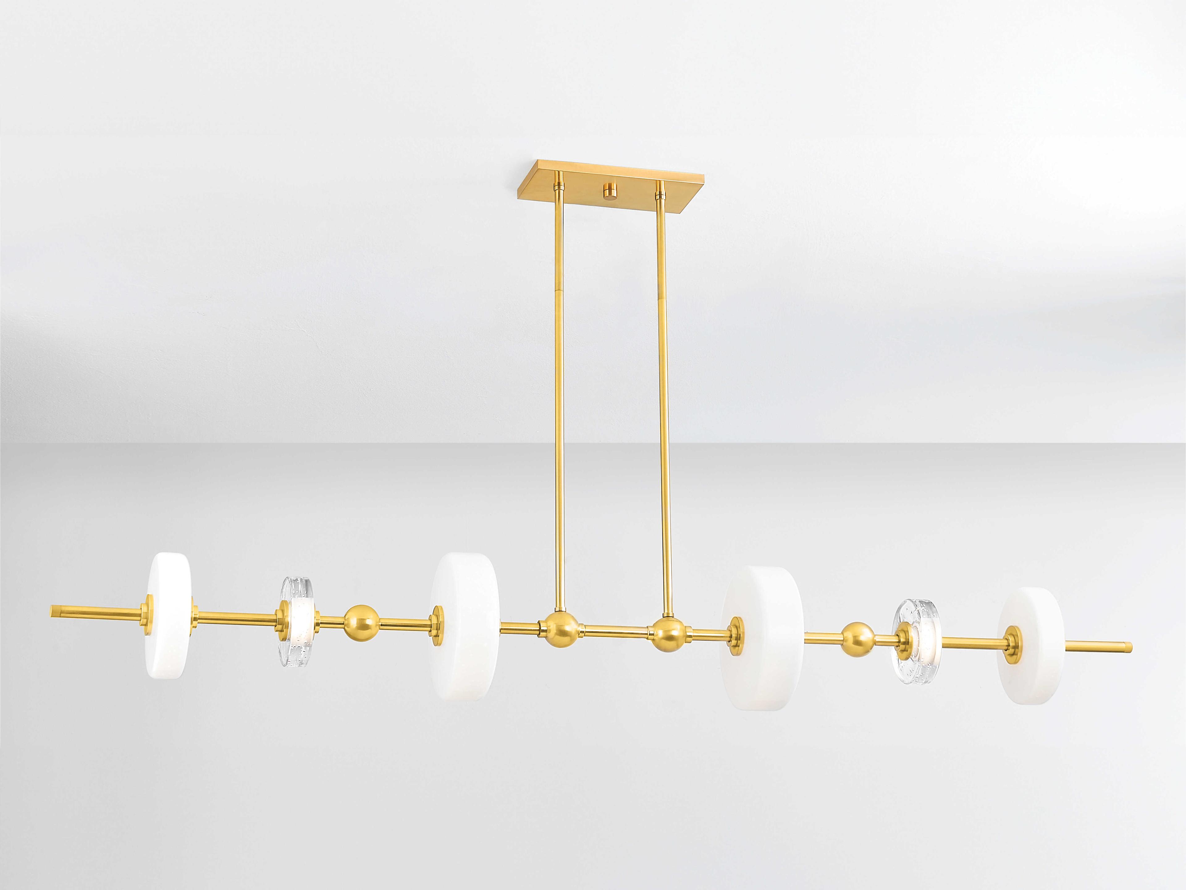 Hudson Valley Maynard 6-Light Aged Brass Linear Island Pendant