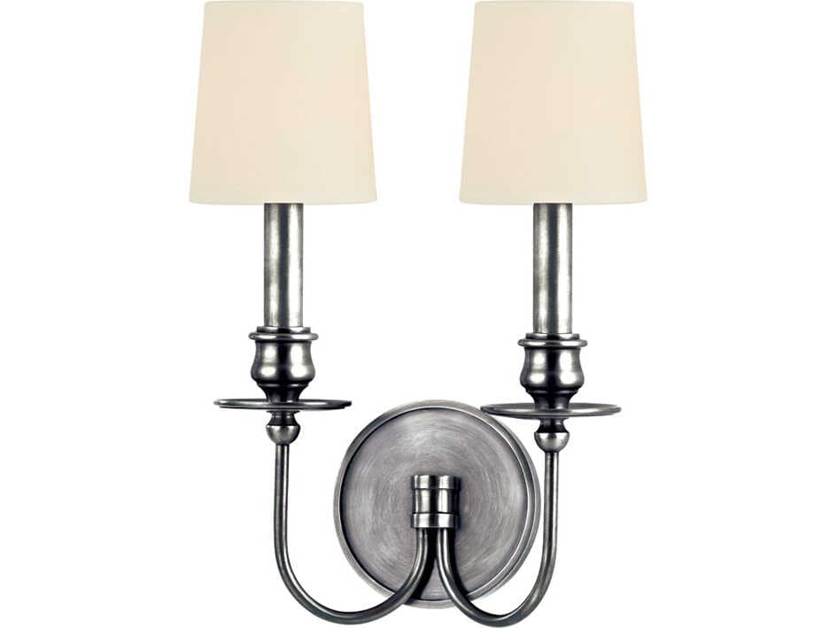 Hudson Valley Cohasset 2-Light Polished Nickel Traditional Wall Sconce