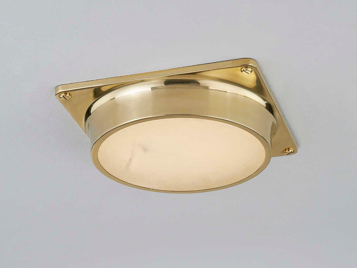 Hudson Valley Greenwich 1-Light Aged Brass White LED Flush Mount