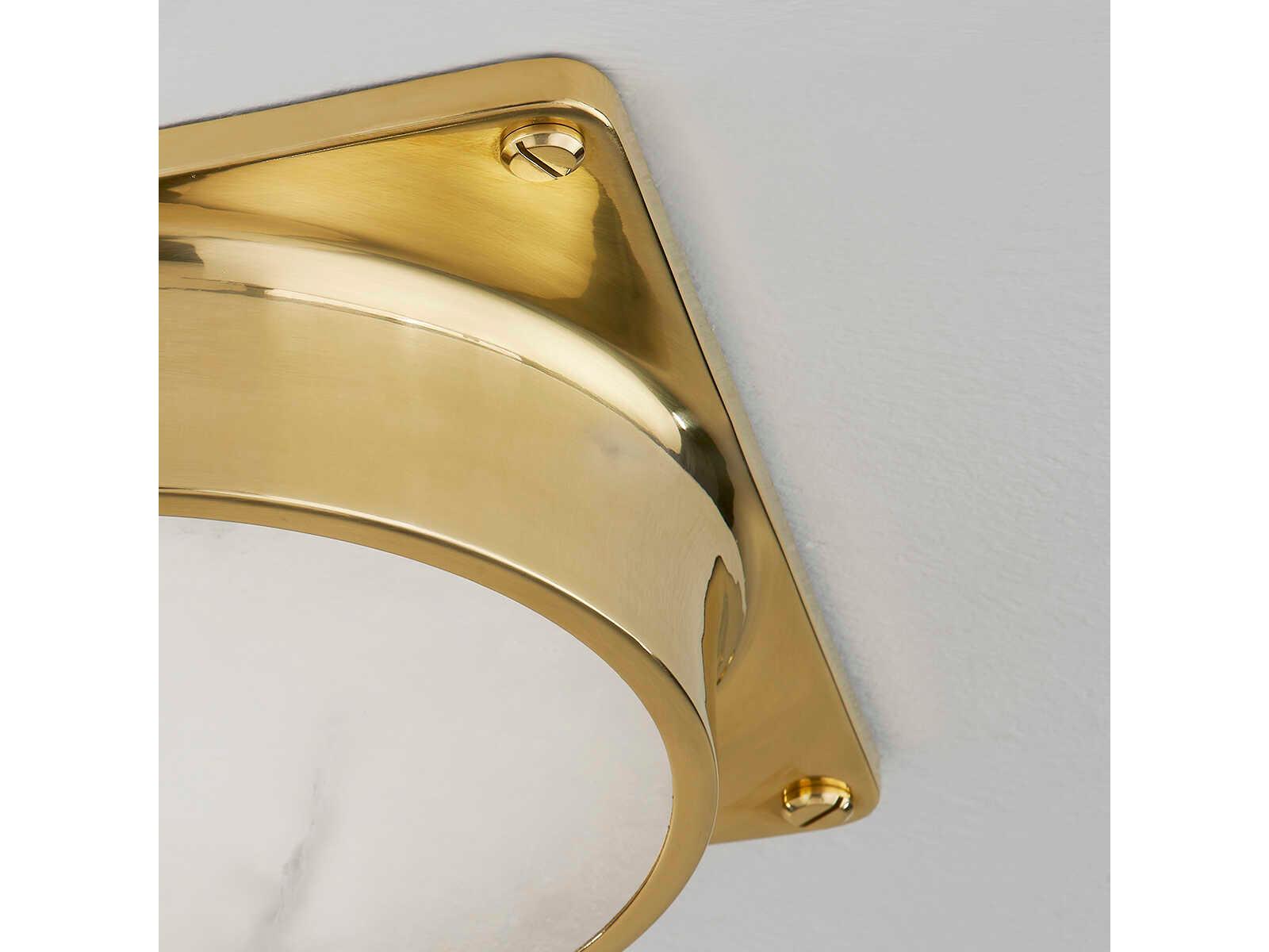 Hudson Valley Greenwich 1-Light Aged Brass White LED Flush Mount