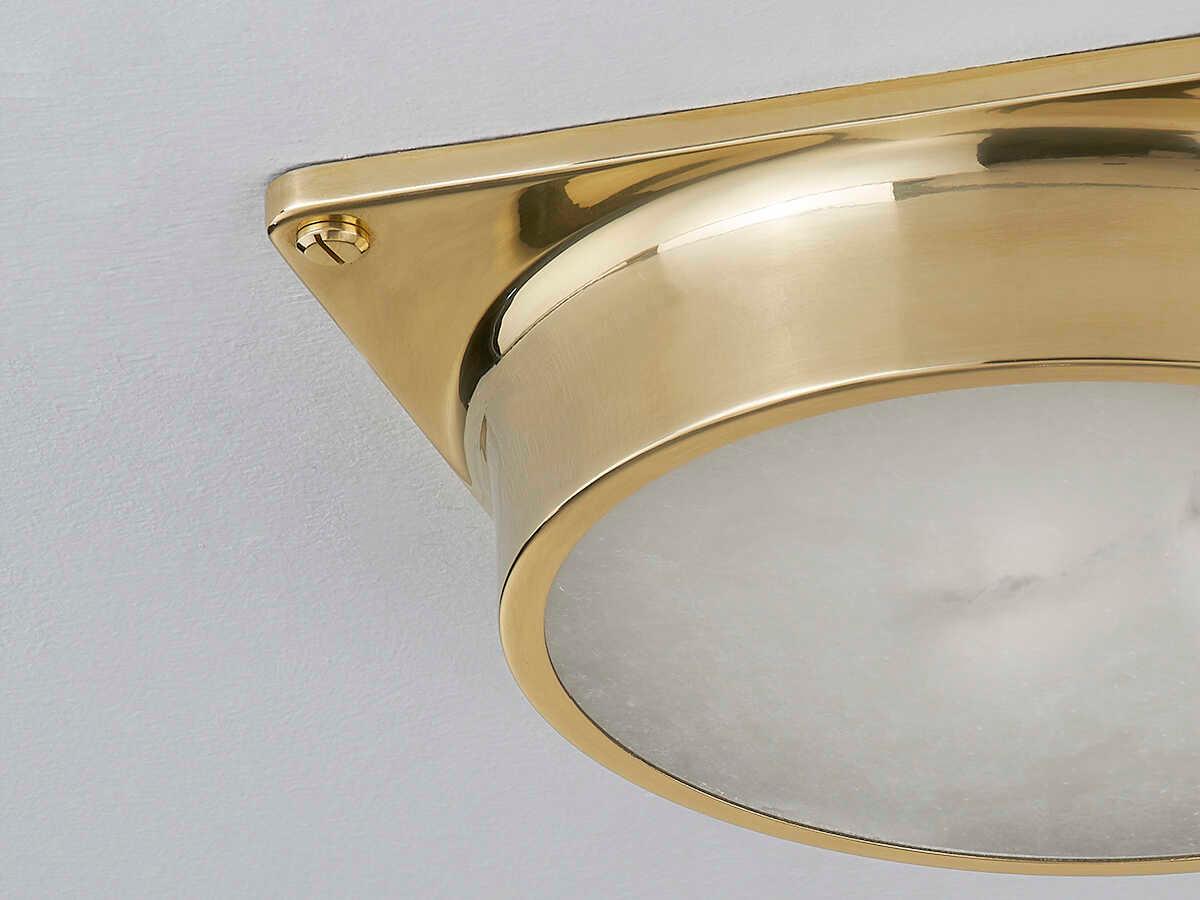 Hudson Valley Greenwich 1-Light Aged Brass White LED Flush Mount