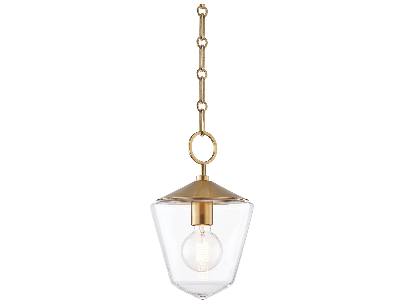 Hudson Valley Greene 1-Light Aged Brass Lantern Mini Pendant