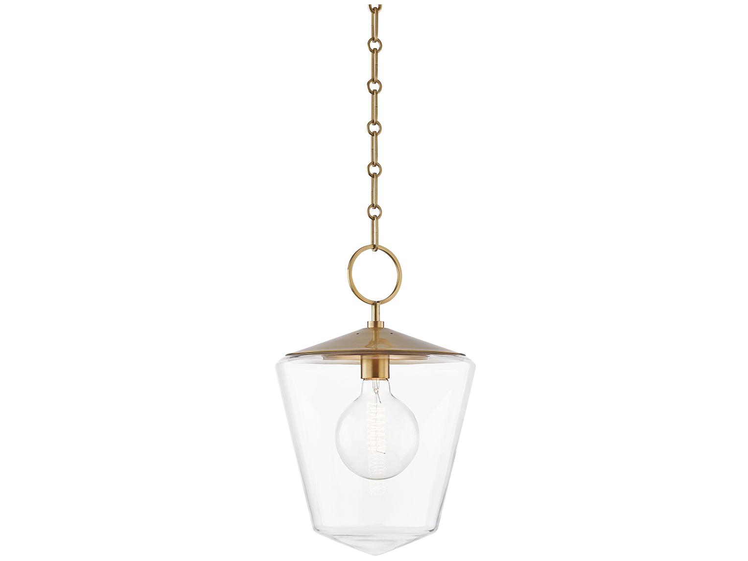 Hudson Valley Greene 1-Light Aged Brass Lantern Mini Pendant