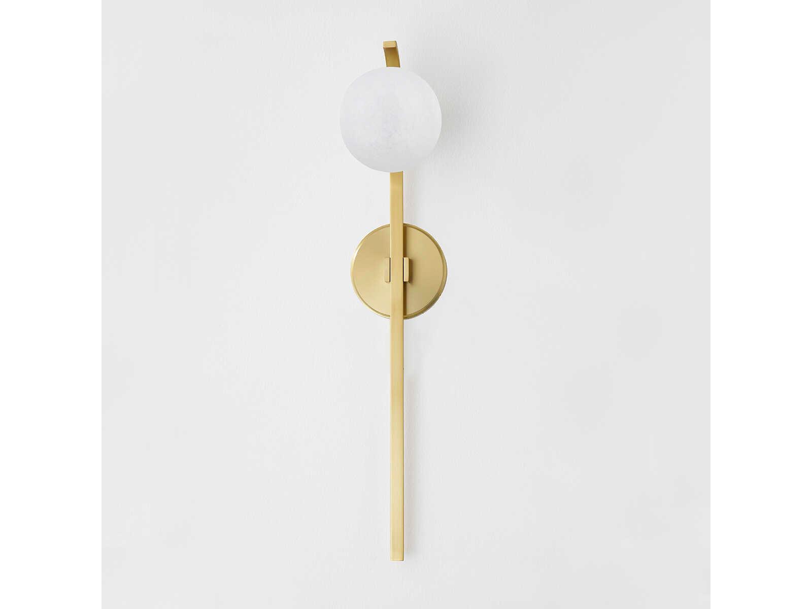 Hudson Valley Laval 1-Light Aged Brass Glass Wall Sconce