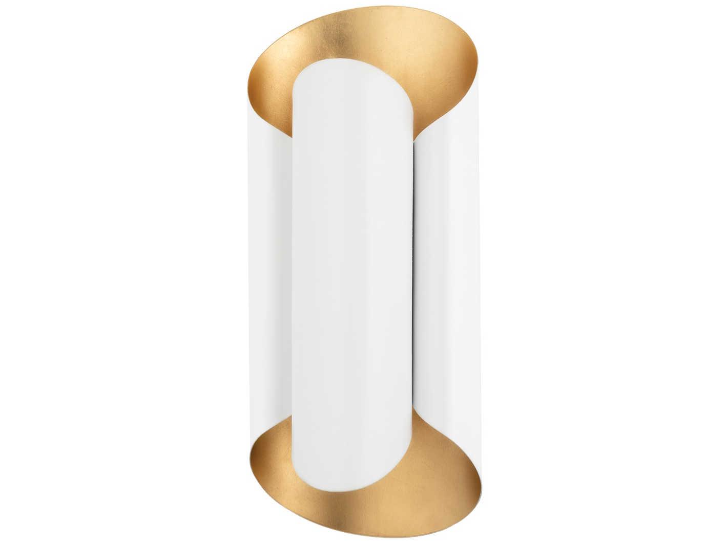 Hudson Valley Banks 2-Light Gold Leaf White Wall Sconce