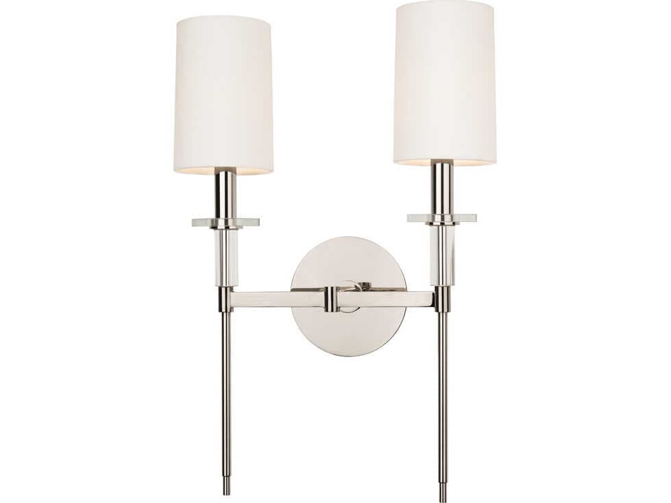 Hudson Valley Amherst 2-Light Polished Nickel Wall Sconce