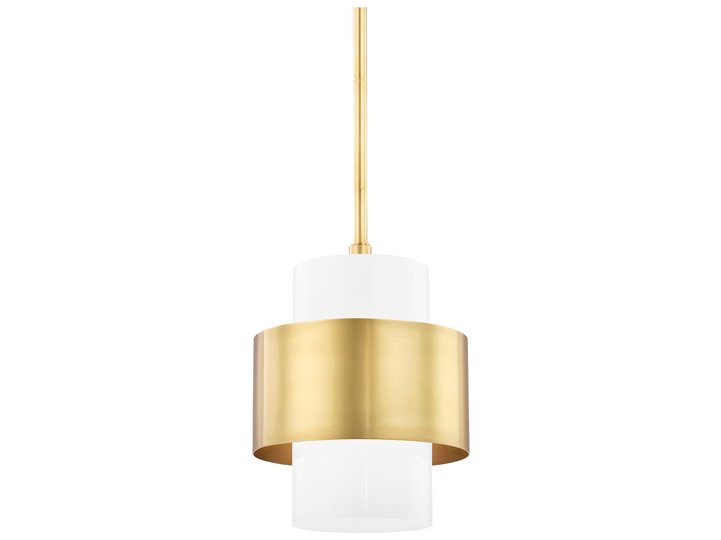 Hudson Valley Corinth 1-Light Aged Brass Cylinder Mini Pendant