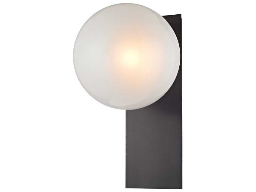 Hudson Valley Hinsdale 1-Light Old Bronze Off White Glass Wall Sconce